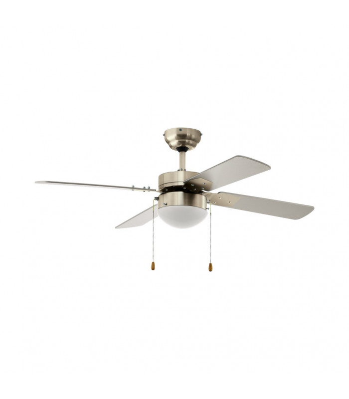 Gelsina Ceiling Fan Satin Nickel with Light 3 Speed Reversible