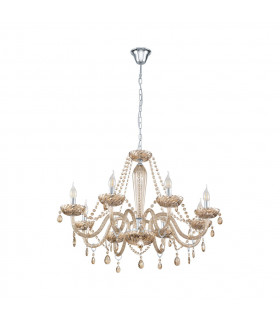 Basilano 8 Lamp Multi Arm Chandeliers Chrome