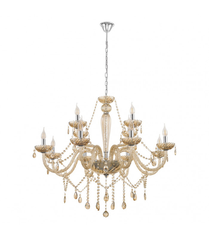 Basilano 12 Lamp Multi Arm Chandeliers Chrome
