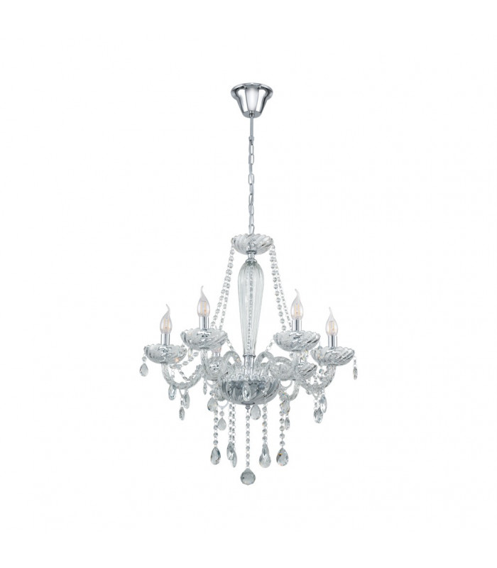 Basilano 6 Lamp Multi Arm Chandeliers Chrome