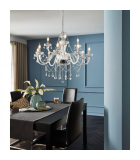 Basilano 12 Lamp Multi Arm Chandeliers Chrome-2
