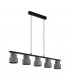 Hilcott 5 Lamp Straight Bar Pendant Ceiling Light Black