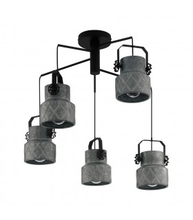 Hilcott 5 Lamp Cluster Pendant Ceiling Light Black