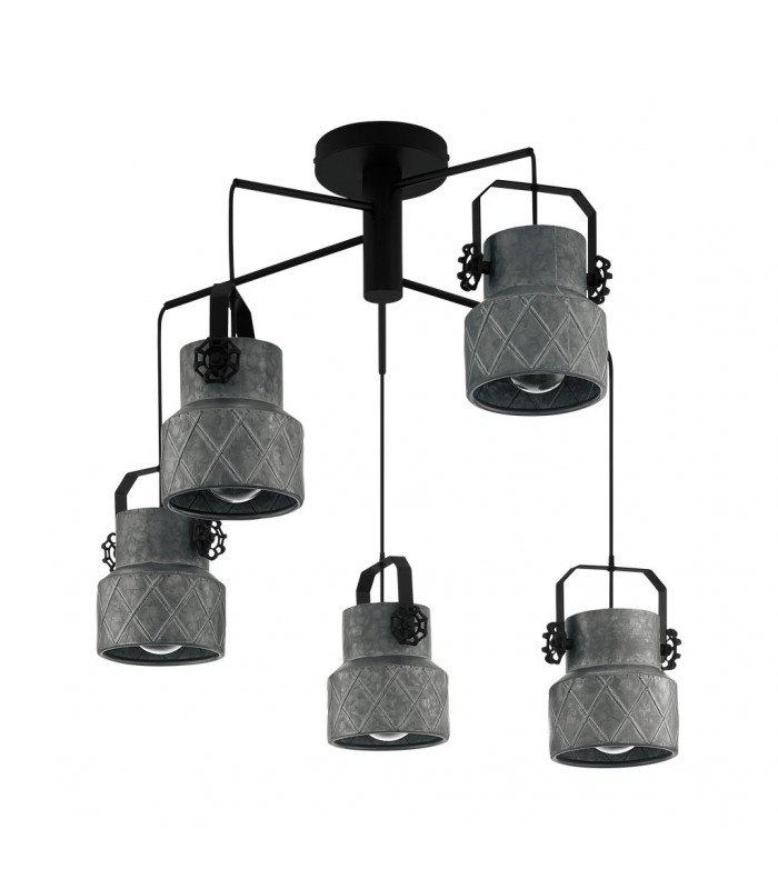 Hilcott 5 Lamp Cluster Pendant Ceiling Light Black