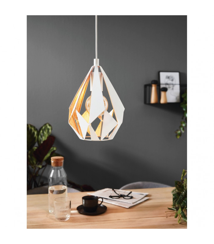 Carlton Wire Frame Pendant Ceiling Light White Gold-2