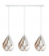 Carlton 3 Lamp Straight Bar Pendant Ceiling Light White Gold