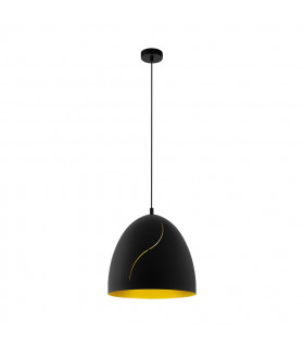 Hunningham Dome Pendant Ceiling Light Black Gold