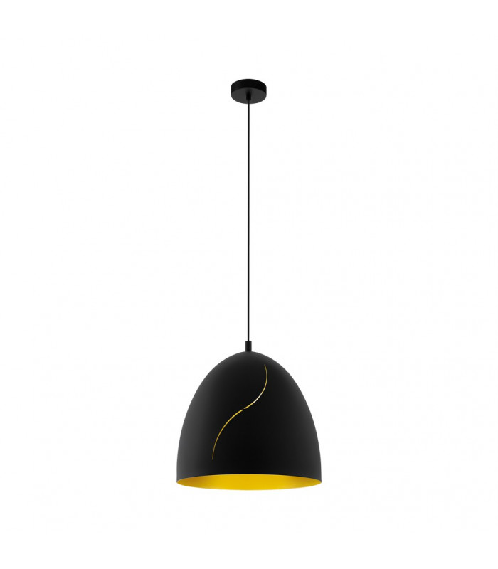 Hunningham Dome Pendant Ceiling Light Black Gold