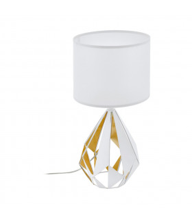 Carlton Table Lamp With Round Shade White Honey Gold-1