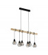 Townshend 6 Lamp Straight Bar Pendant Ceiling Light Black Brown