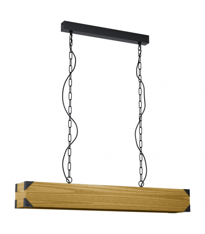 Harborough 4 Lamp Straight Bar Pendant Ceiling Light Black-1