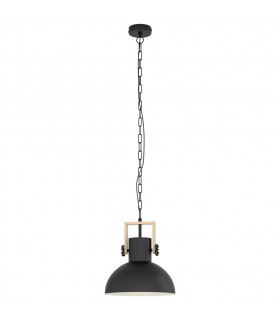 Lubenham Dome Pendant Ceiling Light Black Brown-1
