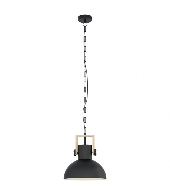 Lubenham Dome Pendant Ceiling Light Black Brown-1