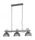 Lubenham 3 Lamp Straight Bar Pendant Ceiling Light Nickel-Antique Creme