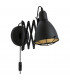 Treburley Dome Wall Light Black Gold