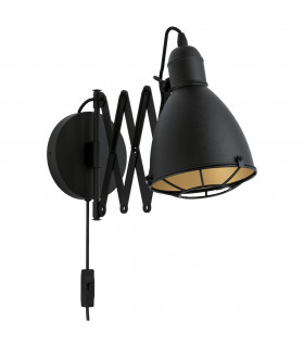 Treburley Dome Wall Light Black Gold