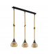 Rampside 3 Lamp Straight Bar Pendant Ceiling Light Black