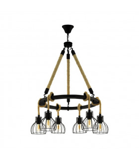 Rampside 6 Lamp Cluster Pendant Ceiling Light Black-1