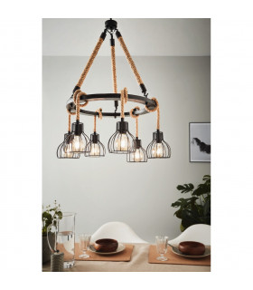 Rampside 6 Lamp Cluster Pendant Ceiling Light Black-2
