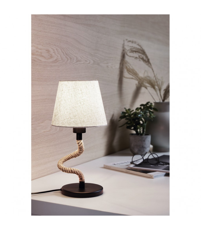Rampside Table Lamp With Round Tapered Shade Black-2