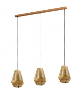 Chiavica 3 Lamp Straight Bar Pendant Ceiling Light Brass-1