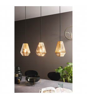 Chiavica 3 Lamp Straight Bar Pendant Ceiling Light Brass-2