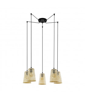 Claverdon 5 Lamp Cluster Pendant Ceiling Light Black