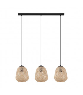 Dembleby 3 Lamp Straight Bar Pendant Ceiling Light Black