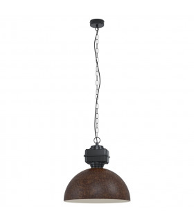 Rockingham Dome Pendant Ceiling Light Black Brown-1