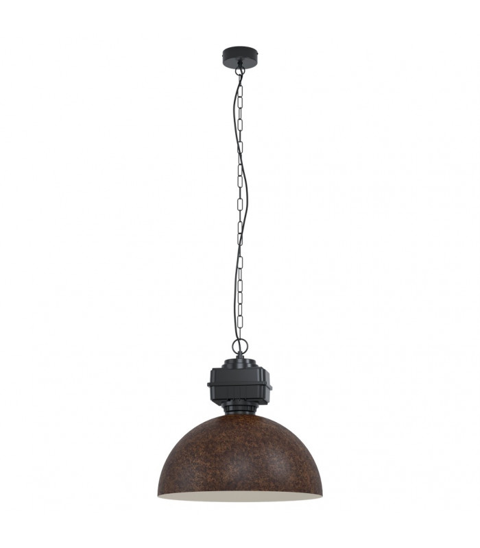 Rockingham Dome Pendant Ceiling Light Black Brown-1