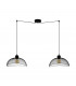 Pompeya 2 Lamp Straight Bar Pendant Ceiling Light Black