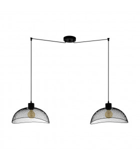 Pompeya 2 Lamp Straight Bar Pendant Ceiling Light Black