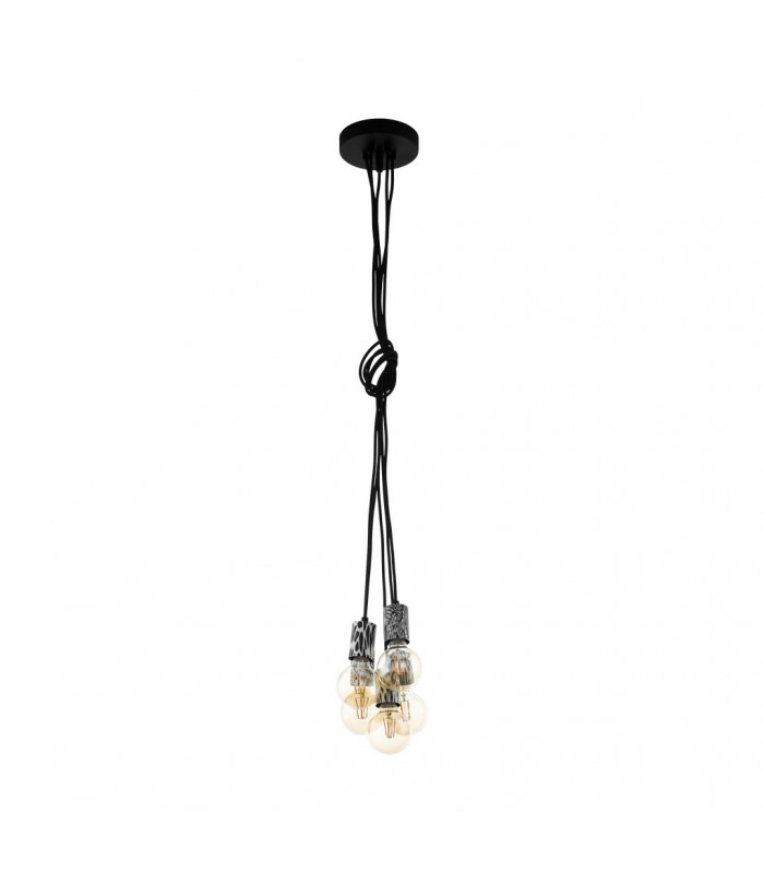 Coulsdon 5 Lamp Cluster Pendant Ceiling Light Black-1