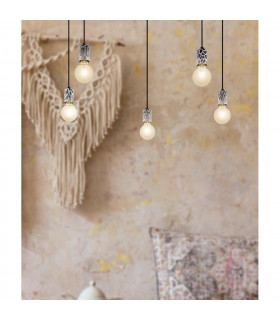 Coulsdon 5 Lamp Cluster Pendant Ceiling Light Black-2