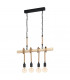 Youngstown 4 Lamp Straight Bar Pendant Ceiling Light Black Brown-1