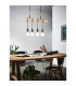 Youngstown 4 Lamp Straight Bar Pendant Ceiling Light Black Brown-2