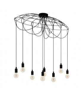 Hogsmill 8 Lamp Cluster Pendant Ceiling Light Black-1