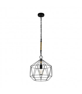 Cottingham Wire Frame Pendant Ceiling Light Black-1