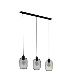 Wrington 3 Lamp Straight Bar Pendant Ceiling Light Black-1
