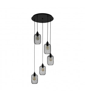 Wrington 5 Lamp Cluster Pendant Ceiling Light Black