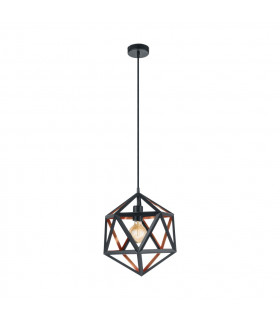 Embleton Wire Frame Pendant Ceiling Light Black Copper