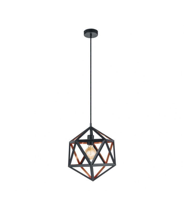 Embleton Wire Frame Pendant Ceiling Light Black Copper