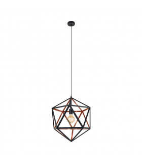 Embleton Wire Frame Pendant Ceiling Light Black Copper