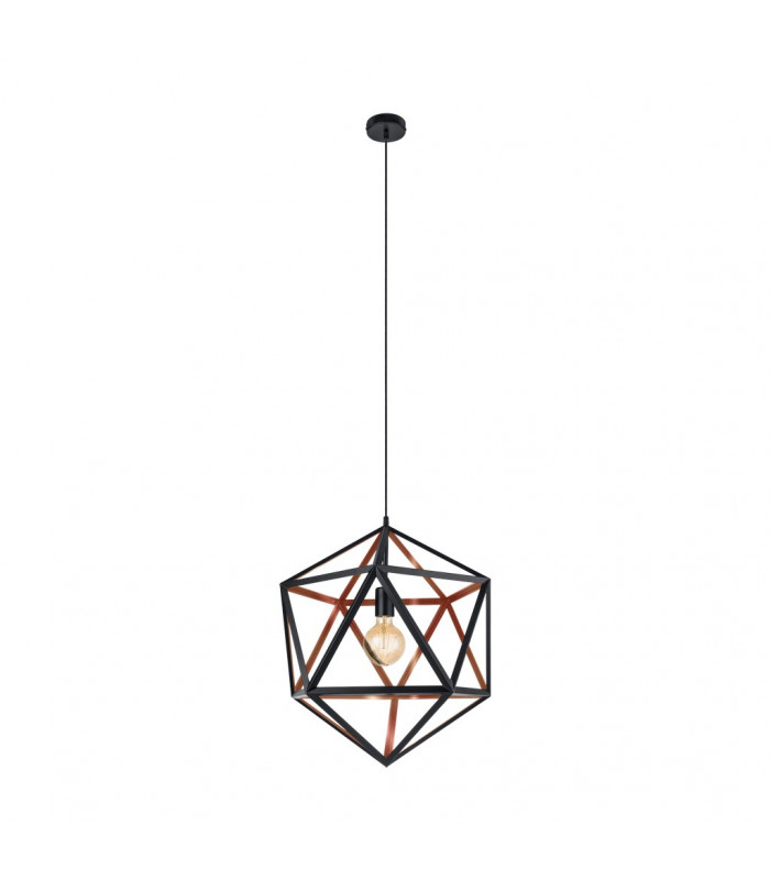 Embleton Wire Frame Pendant Ceiling Light Black Copper