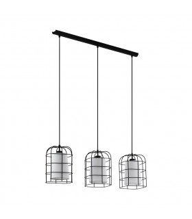 Bittams 3 Lamp Straight Bar Pendant Ceiling Light Black-1