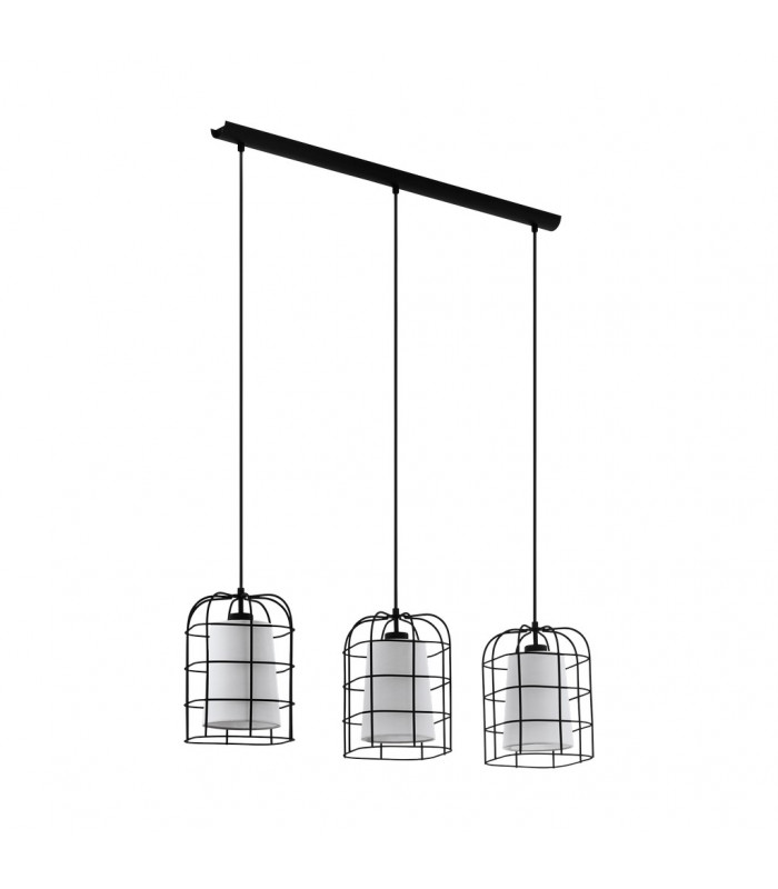Bittams 3 Lamp Straight Bar Pendant Ceiling Light Black-1
