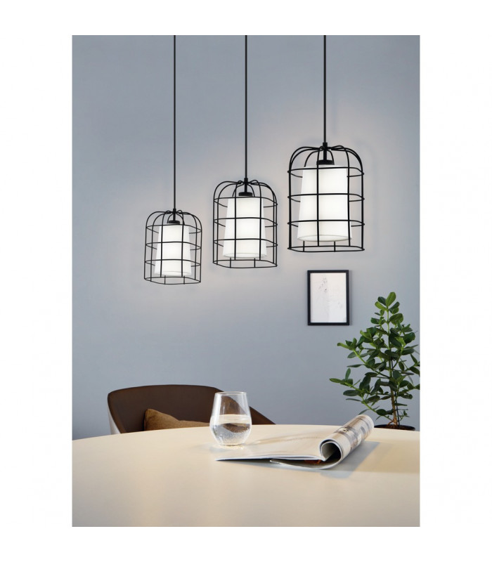 Bittams 3 Lamp Straight Bar Pendant Ceiling Light Black-2