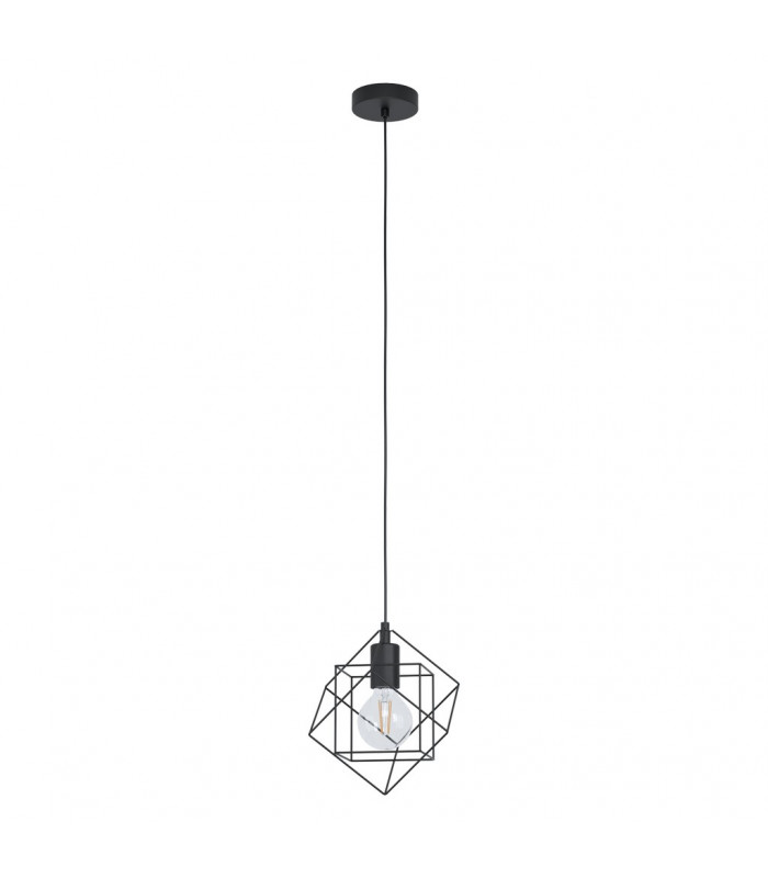 Straiton Wire Frame Pendant Ceiling Light Black-1
