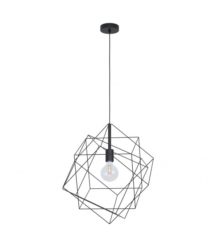 Straiton Wire Frame Pendant Ceiling Light Black-1