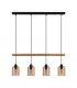 Coolmont 4 Lamp Straight Bar Pendant Ceiling Light Black Natural-1
